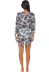 V-NECK BELL SLEEVE TUNIC - CHEVRON PRINT
